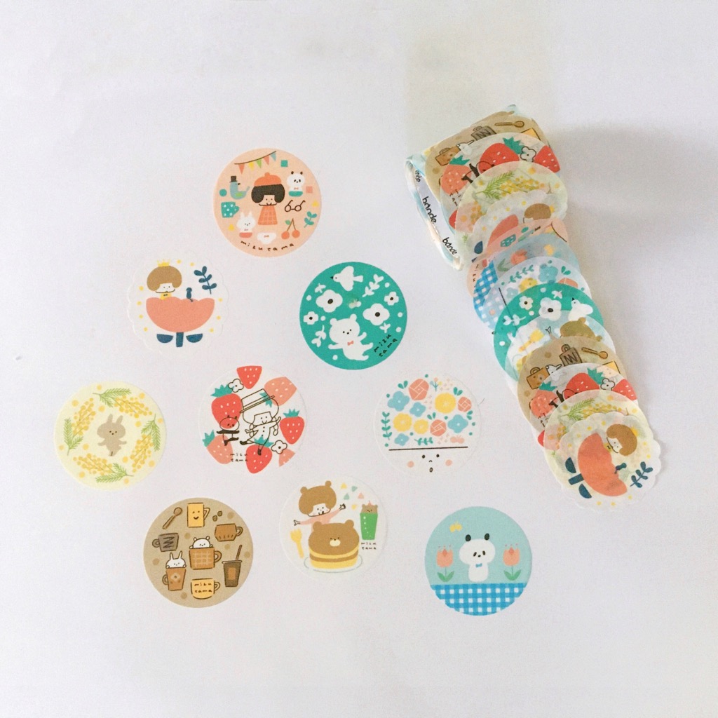 Bande Washi Roll Sticker x mizutama [Coaster Pattern 2] 4589558865812